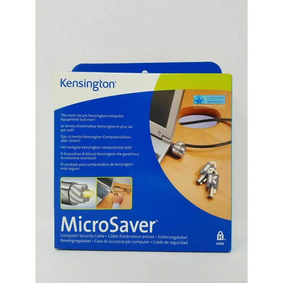 Microsaver Keyed Ultra Laptop Lock, 6 Ft. Steel Cable, Two Keys Kensington 6406 - Picture 3 of 5